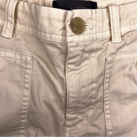 Size 2 J Crew Beige Shorts Neutral Cotton Blend Pockets Outdoor Womens - Picture 3 of 9